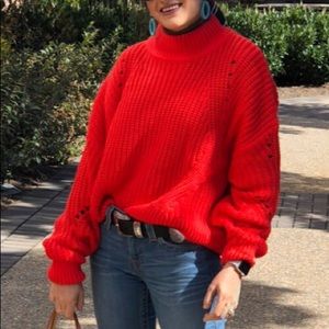 Red knit sweater